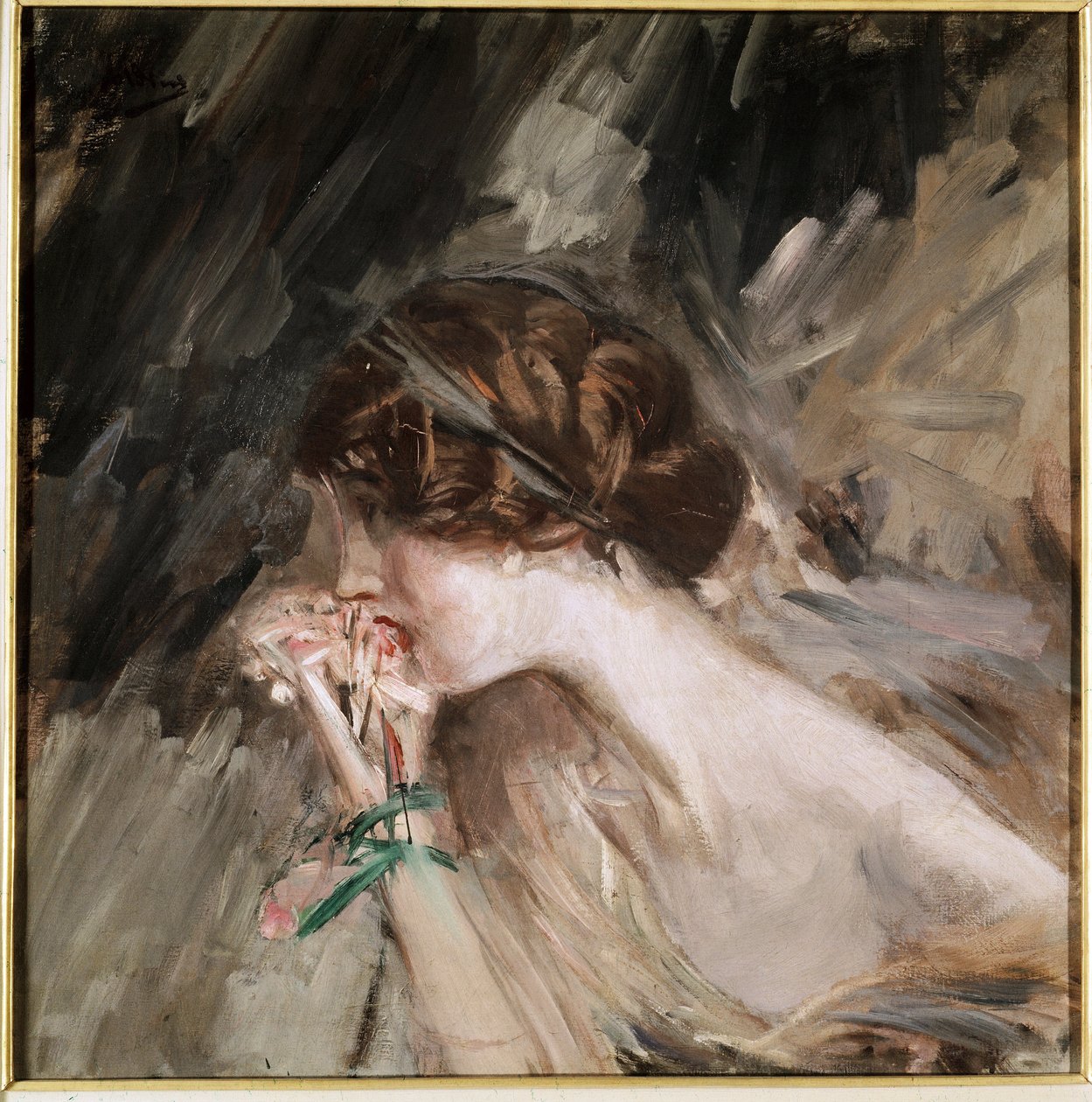 Jeanne. Gemälde von Giovanni Boldini (spätes 19. bis frühes 20. Jahrhundert) Mailand, Galleria d