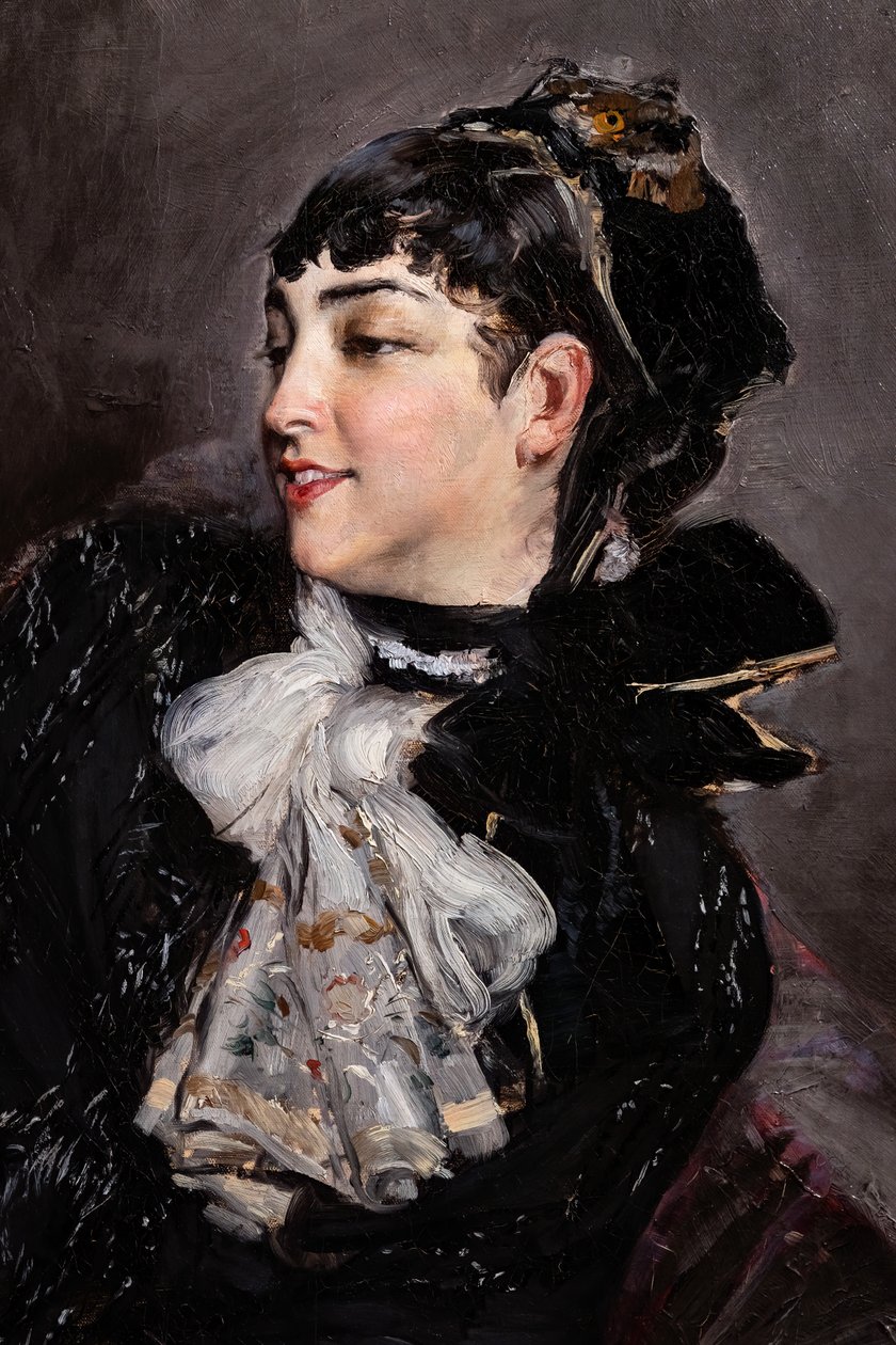 Die Gräfin von Rasty auf dem Sofa (Detail) von Giovanni Boldini