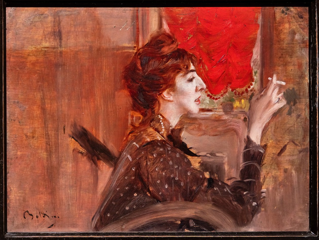 Der rote Vorhang von Giovanni Boldini