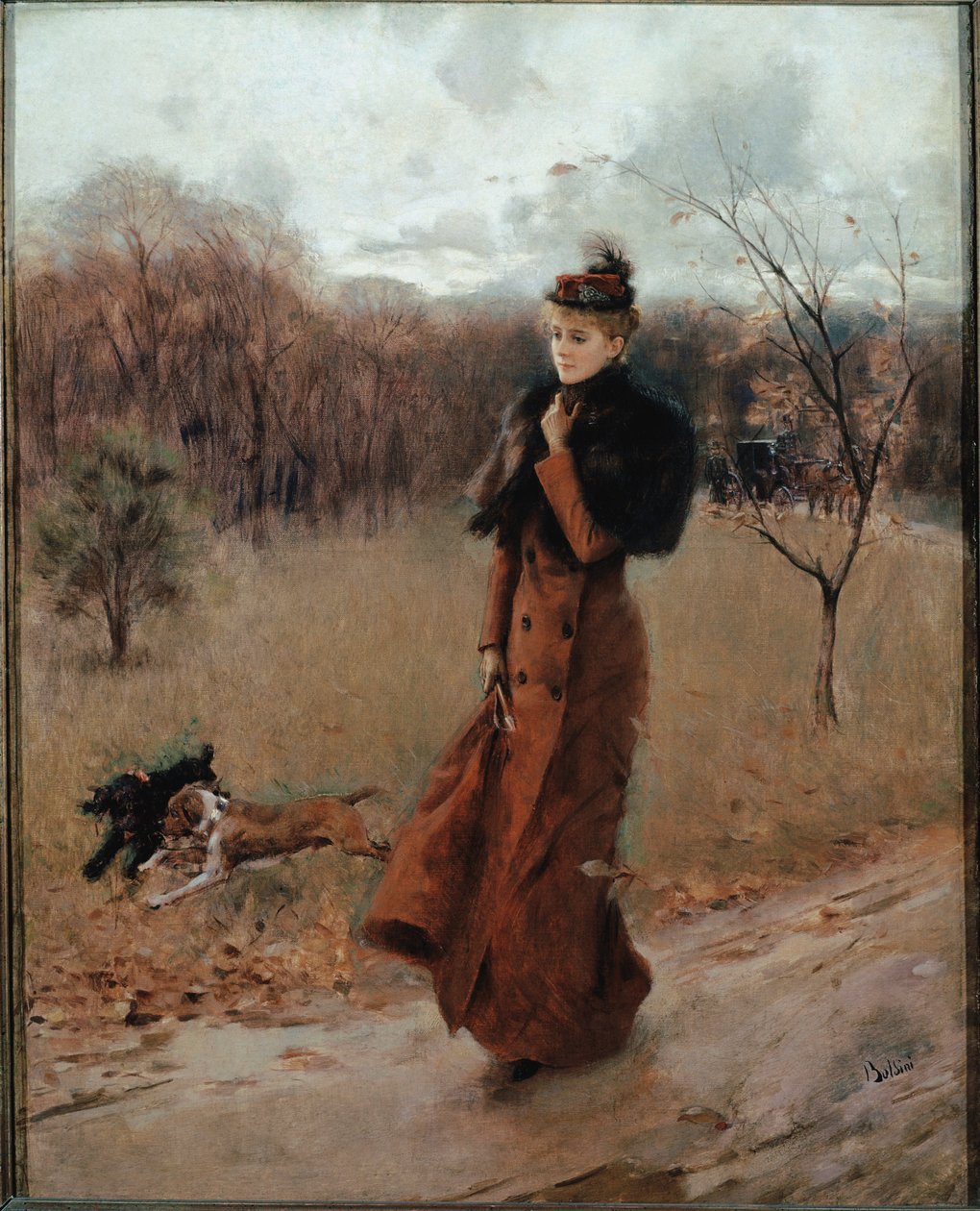 Der Spaziergang zum Park in Neapel von Giovanni Boldini