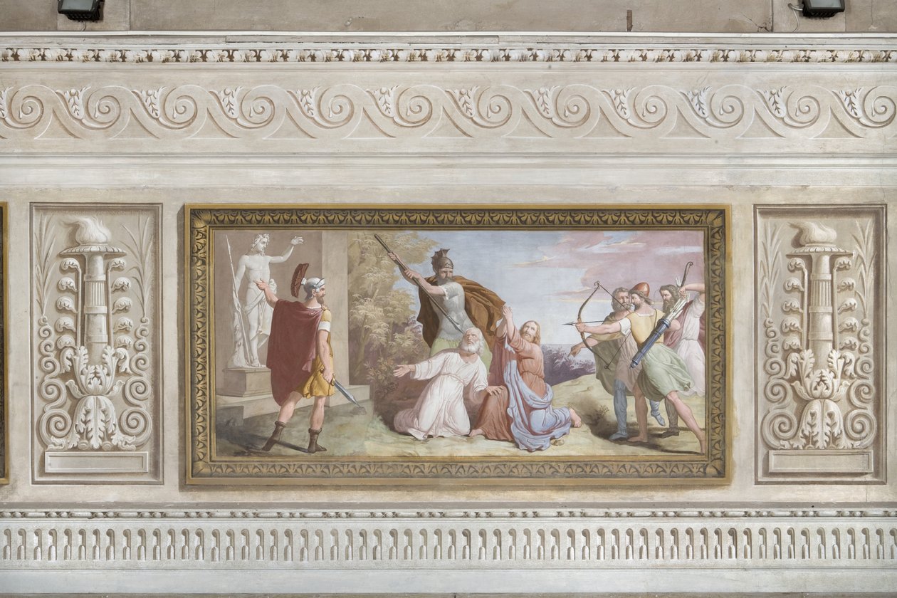 Das Martyrium des Heiligen Simon und des Heiligen Judas Thaddäus, aus Geschichten von Christus von Giovanni Chiarini
