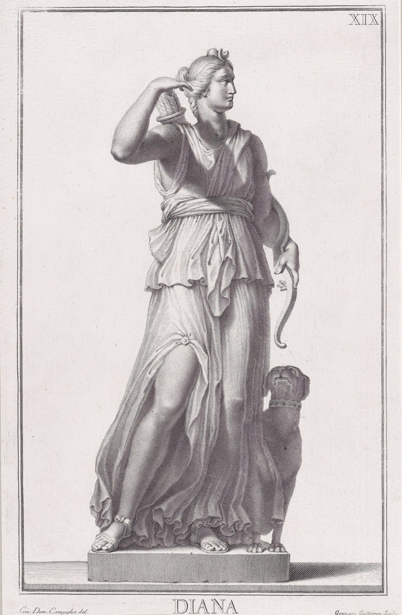Statue der Diana, 1734 von Giovanni Domenico Campiglia