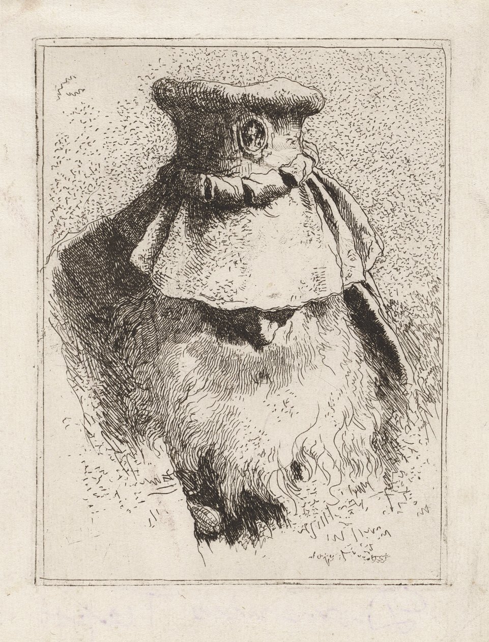 Älterer Mann mit großem Hut, aus der Raccolta di Teste (Sammlung von Köpfen) von Giovanni Domenico Tiepolo