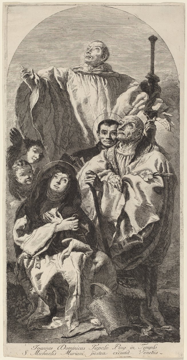 Vier Heilige des Benediktinerordens von Giovanni Domenico Tiepolo