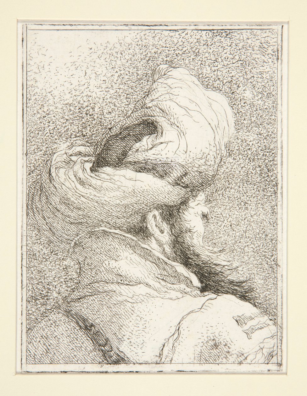 Kopf eines Türken, aus der Serie Raccolta di Teste, Libro Secondo von Giovanni Domenico Tiepolo