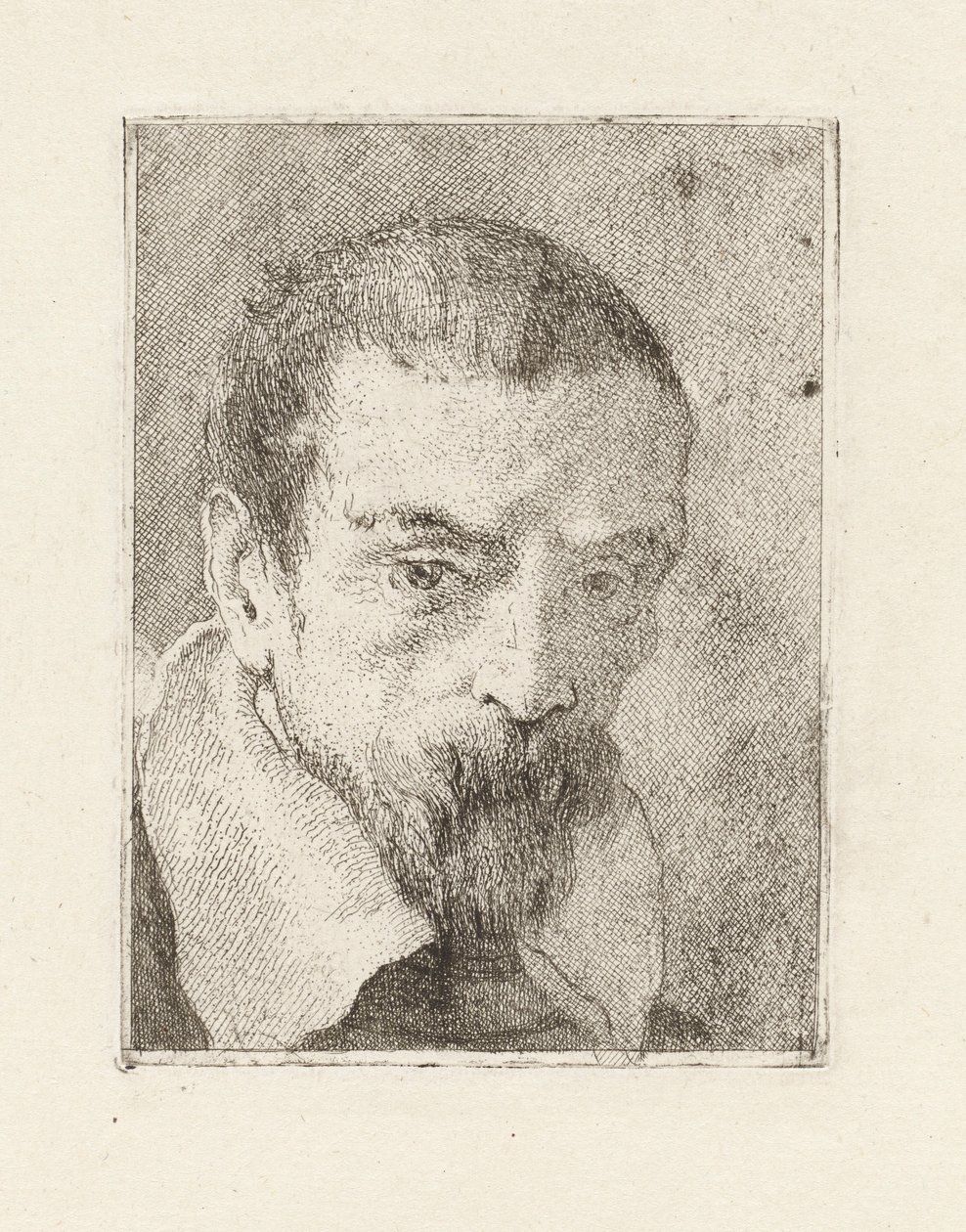 Alter Mann mit Bart und kahlem Kopf, aus der Raccolta di Teste von Giovanni Domenico Tiepolo