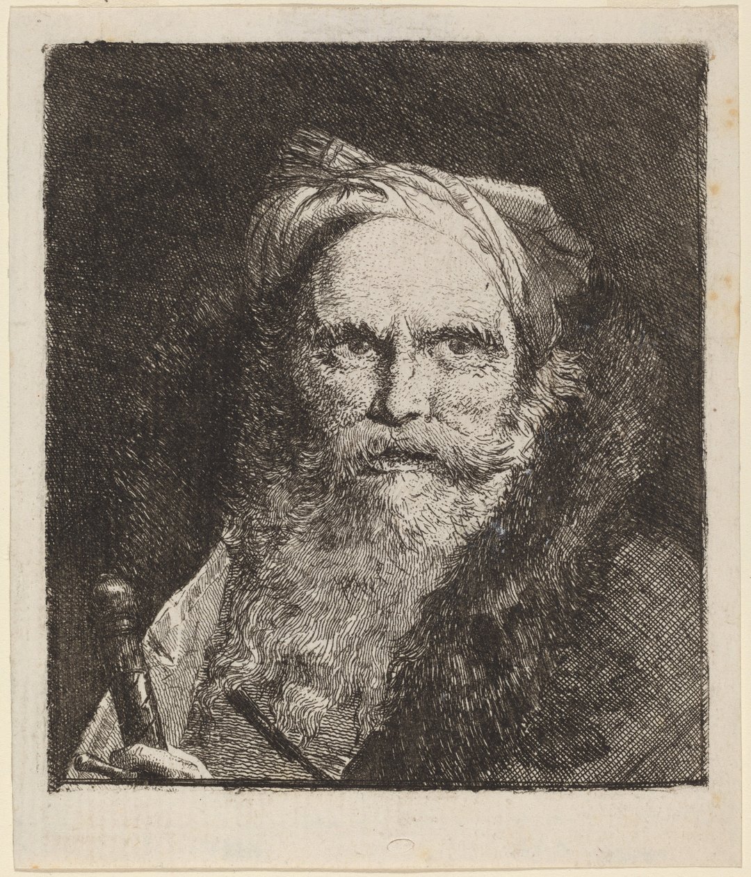 Alter Mann mit einem Schwert von Giovanni Domenico Tiepolo