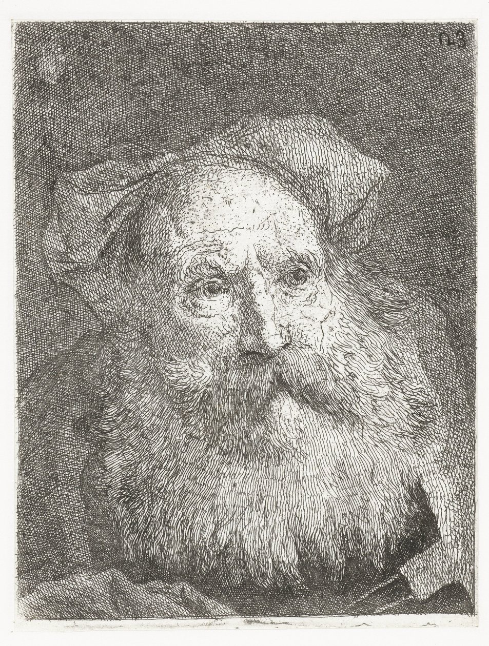 Alter Mann mit Bart (Sammlung von Köpfen) von Giovanni Domenico Tiepolo