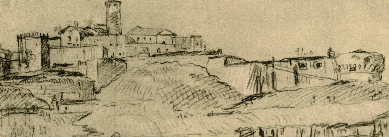 Die Zitadelle von Brescia, Mitte bis Ende des 18. Jahrhunderts, 1928 von Giovanni Domenico Tiepolo