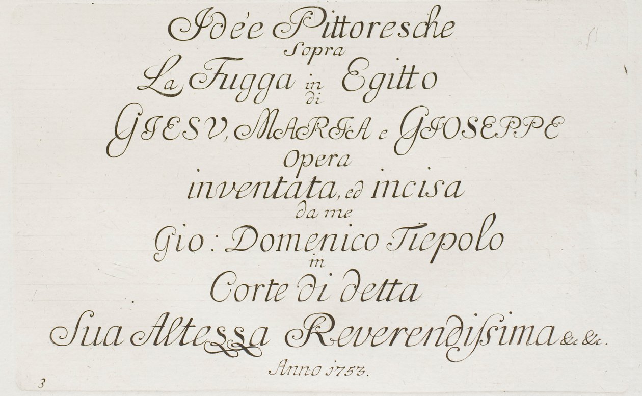 Titelseite zu Die Flucht nach Ägypten von Giovanni Domenico Tiepolo