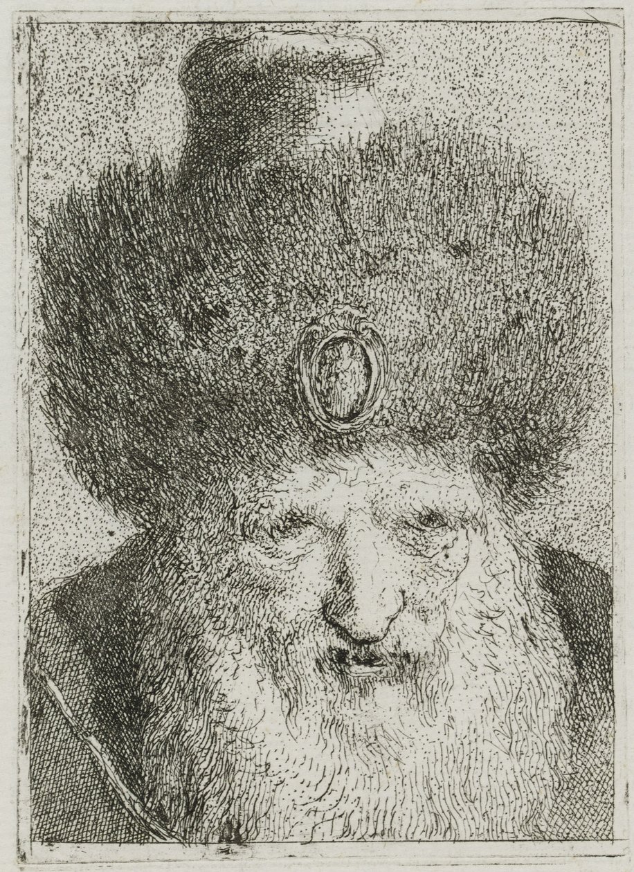 Türke mit Pelzhut, aus der Raccolta di Teste (Sammlung von Köpfen) von Giovanni Domenico Tiepolo