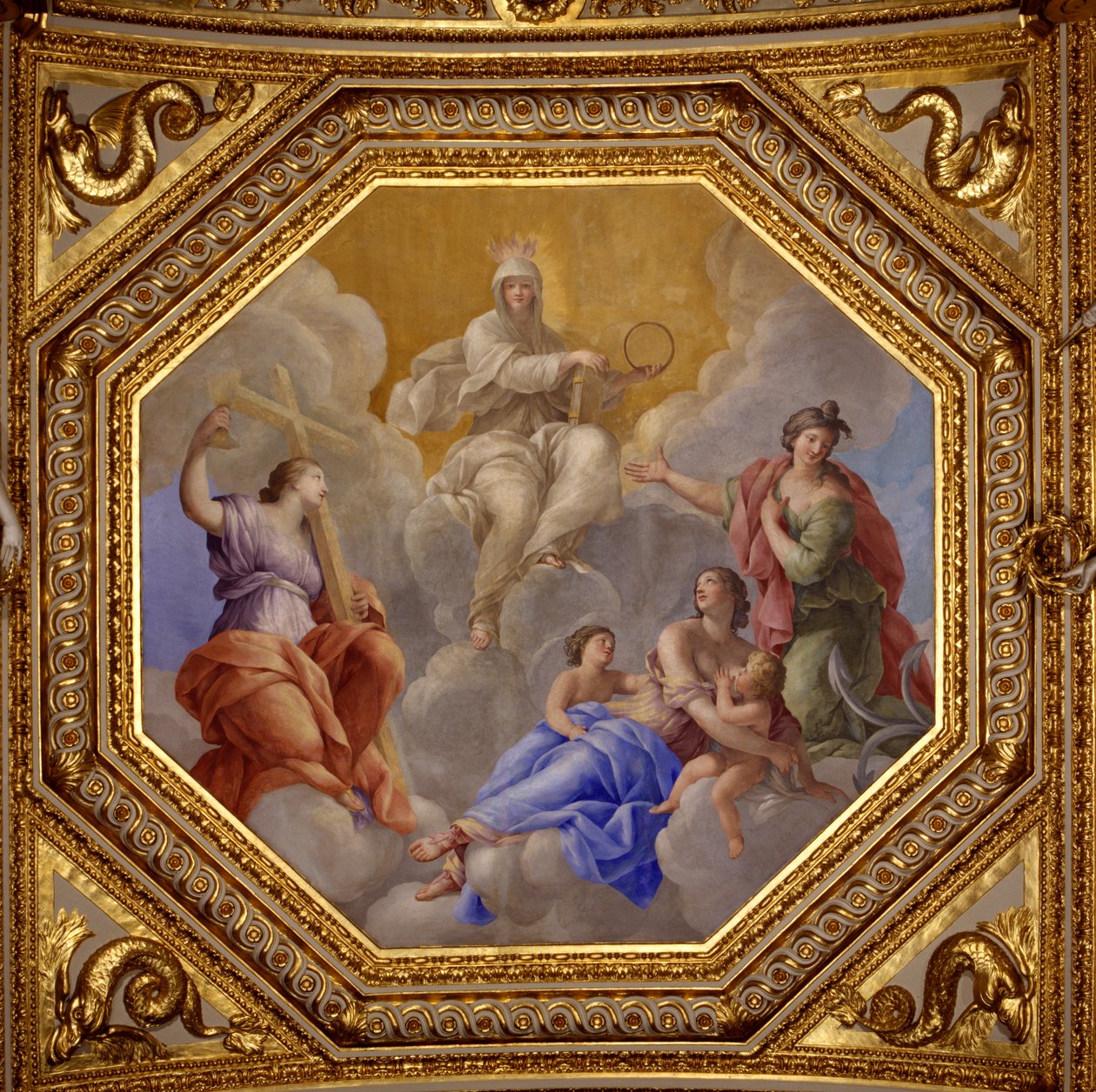 Religion und theologische Tugenden (Glaube, Nächstenliebe, Hoffnung) von Giovanni Francesco Romanelli