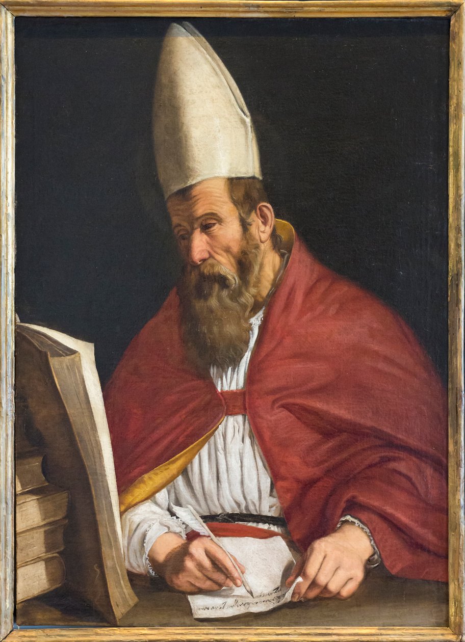Heiliggesprochener Bischof, möglicherweise Heiliger Augustinus von Giovanni Francesco Guerrieri