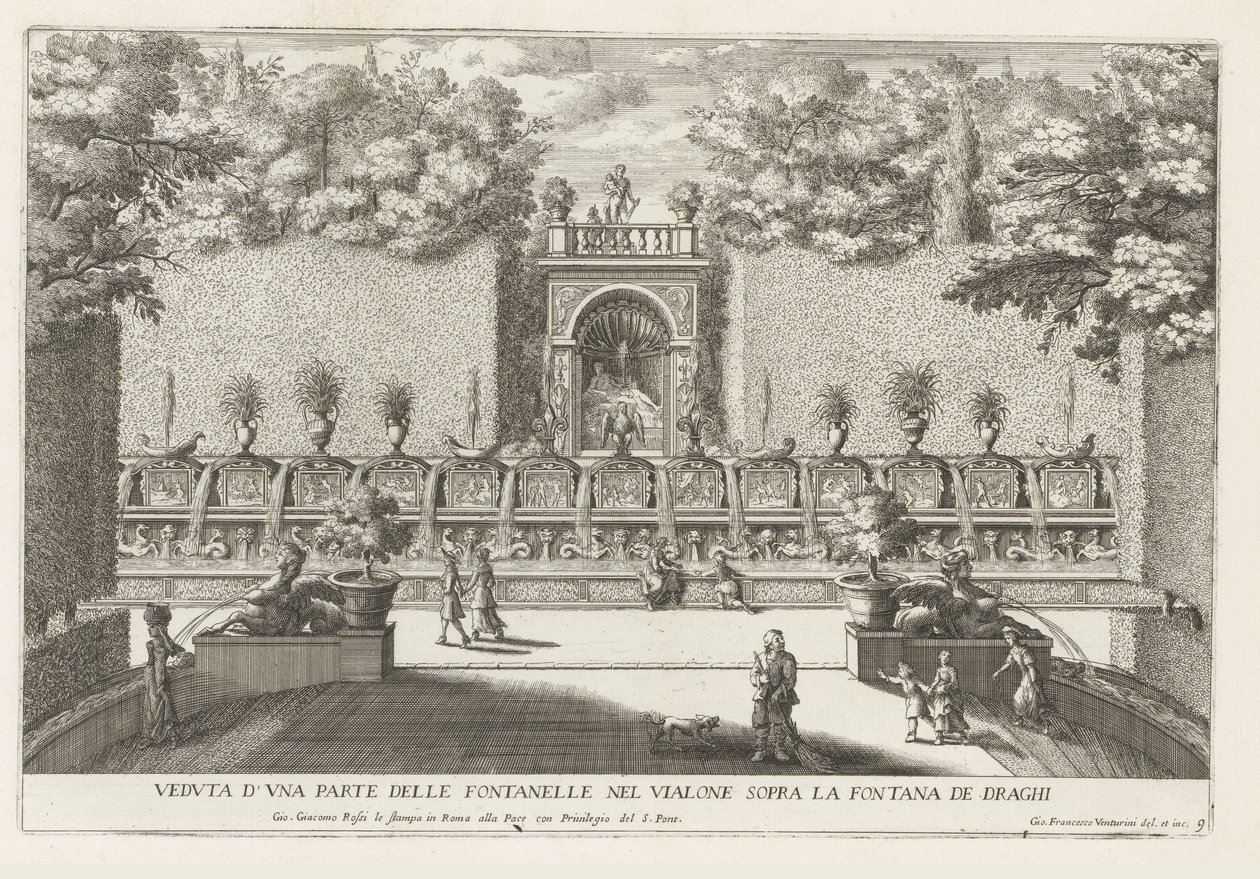 Brunnen in den Gärten der Villa d