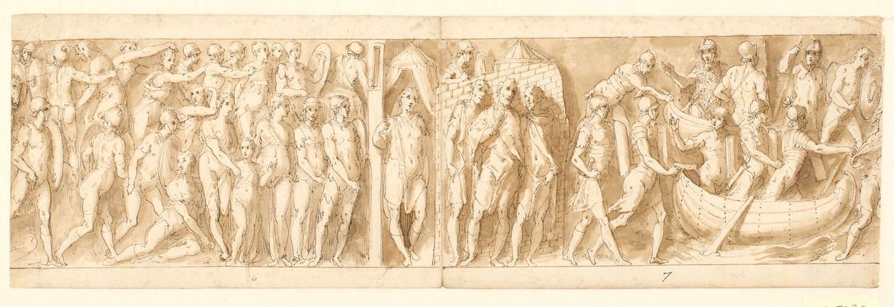 32 Kopien nach der Marcus-Aurelius-Säule, Piazza Colonna in Rom von Giovanni Guerra
