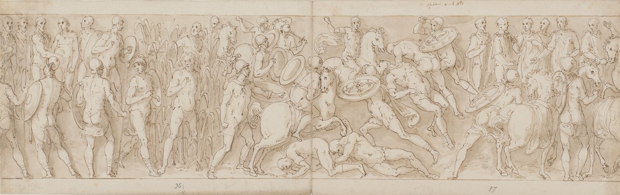 32 Kopien nach der Marcus-Aurelius-Säule, Piazza Colonna in Rom von Giovanni Guerra