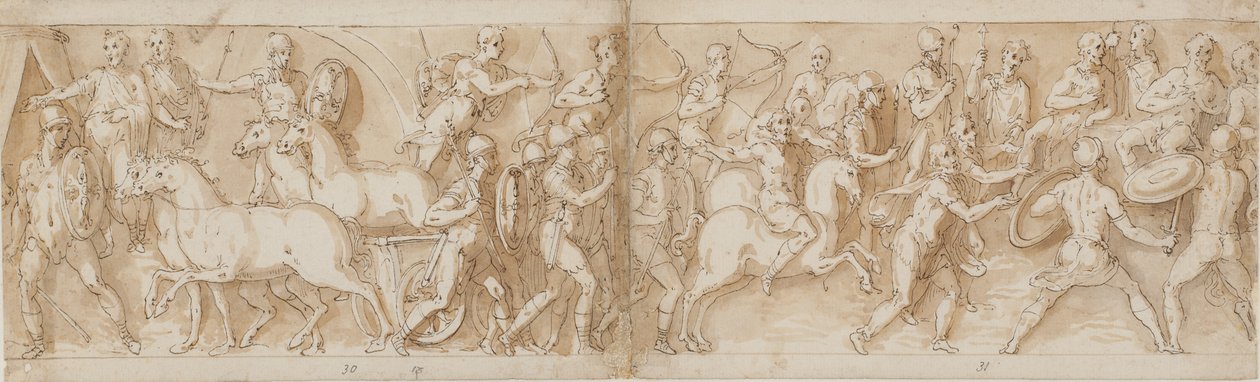 32 Kopien nach der Marcus-Aurelius-Säule, Piazza Colonna in Rom von Giovanni Guerra