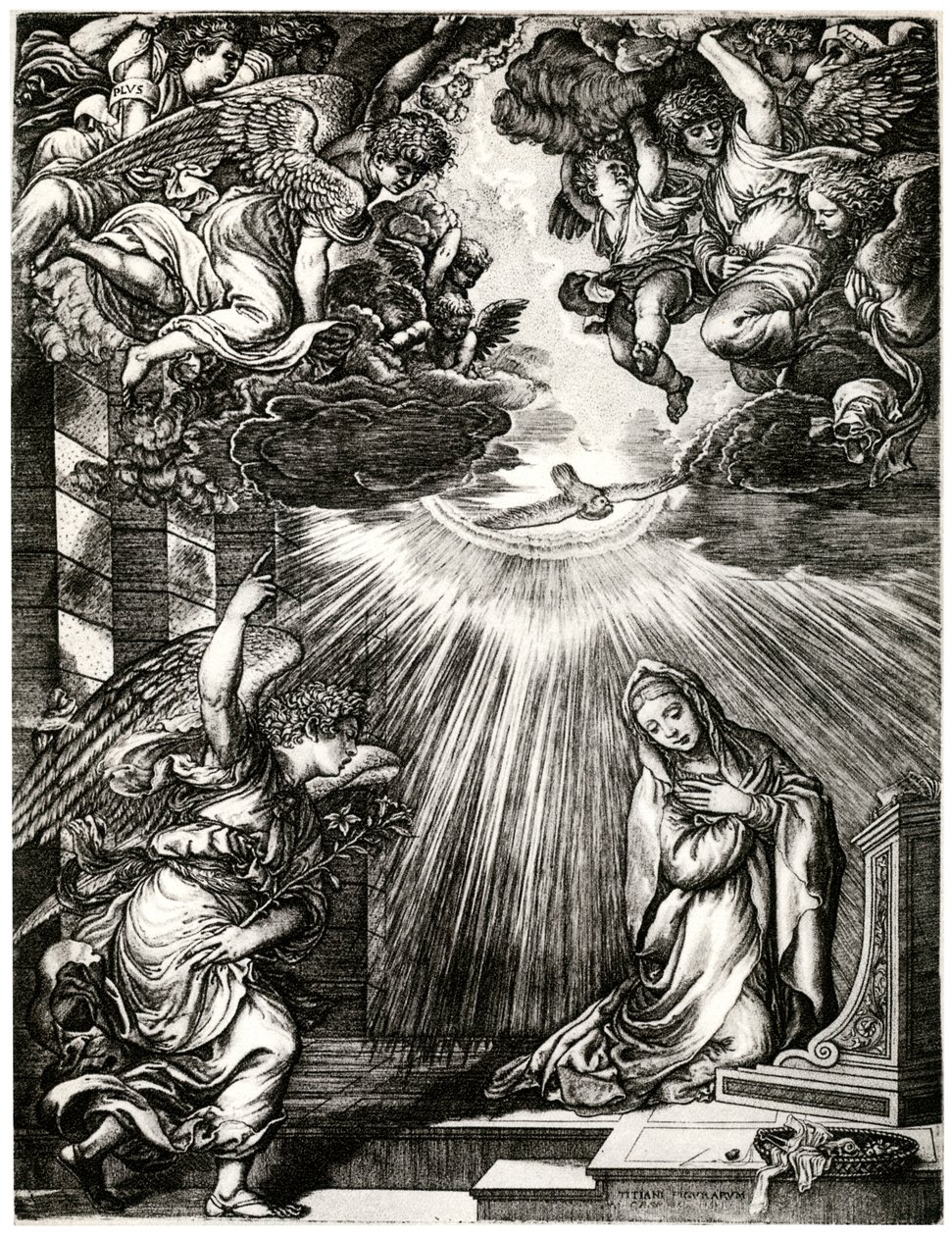 Verkündigung, 16. Jahrhundert, 1937 von Giovanni Jacopo Caraglio
