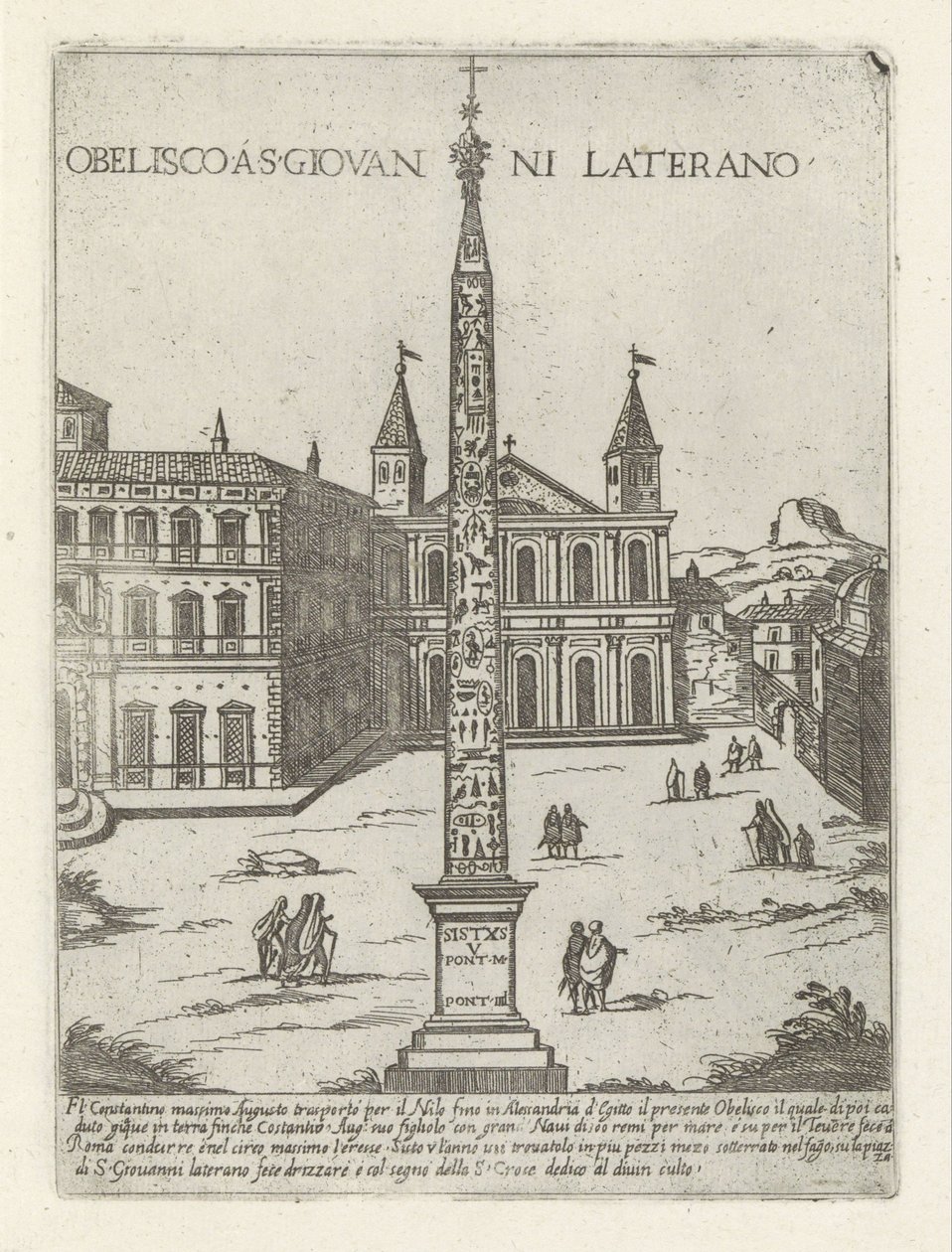Lateranische Obelisk hinter der St. Johann von Lateran in Rom von Giovanni Maggi