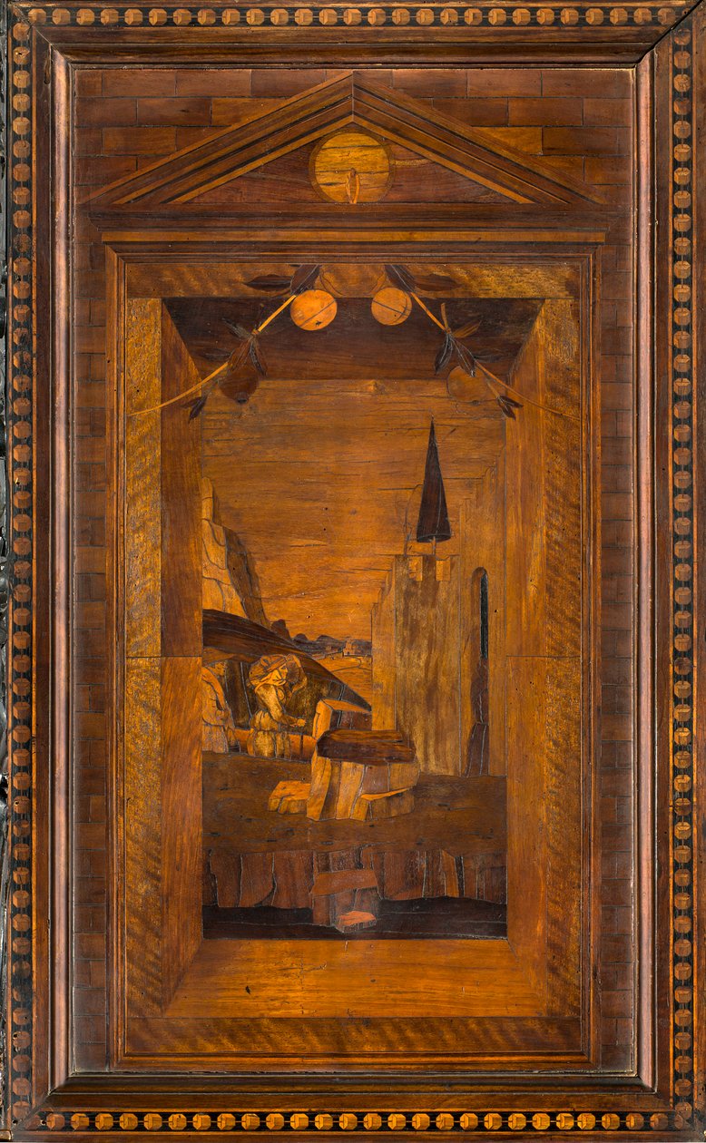 Lignaean Canonical Choir, eingelegt von Giovanni Maria Platina 1484, Oberer Stall von Giovanni Maria Platina