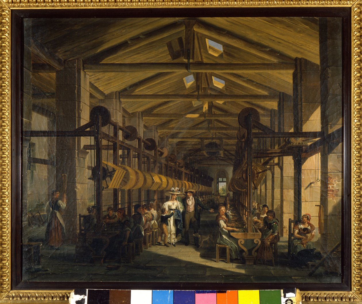 Seidenspinnerei. Gemälde von Giovanni Migliara von Giovanni Migliara