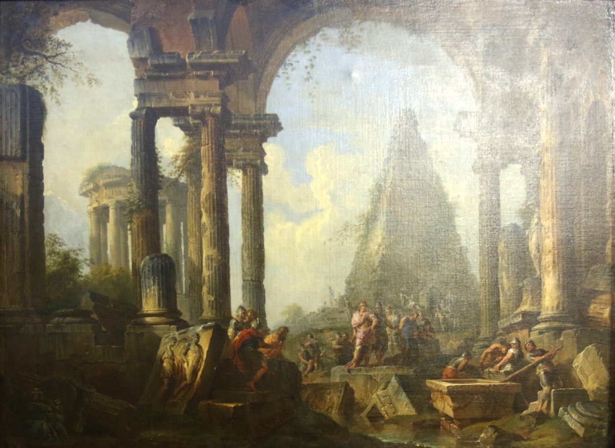 Alexander der Große vor dem Grab von Achilles von Giovanni Paolo Panini