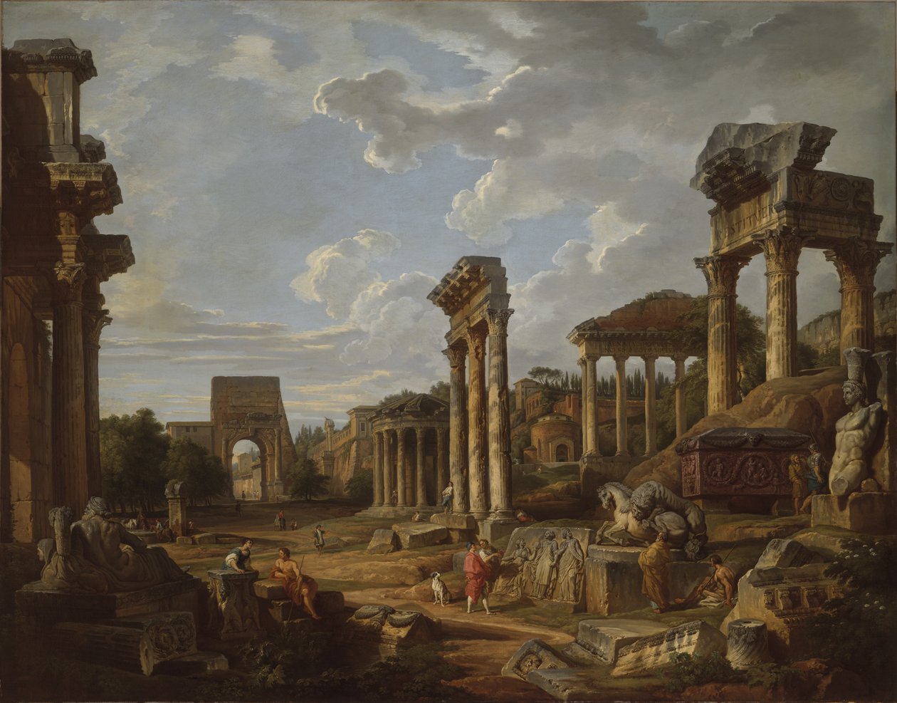 Ein Capriccio des Forum Romanum von Giovanni Paolo Pannini