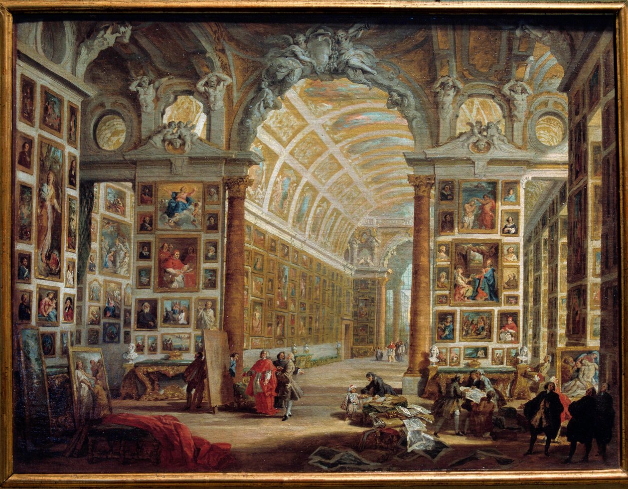 Die Galerie von Silvio Valenti Gonzaga (oder Gonzague) (1690-1756), Kardinal von Clemens XII von Giovanni Paolo Pannini