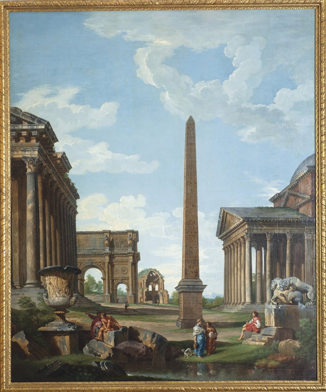 Ein Capriccio mit römischen Ruinen und einer Szene aus dem Leben des Belisar von Giovanni Paolo Pannini