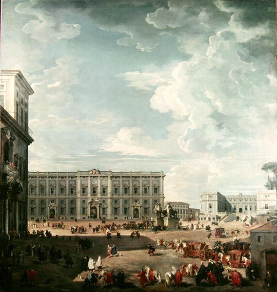 Blick auf die Piazza del Quirinale, Rom von Giovanni Paolo Pannini