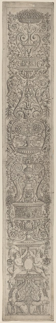 Ornamenttafel: Zwei Sphinxe, die Schilde stützen von Giovanni Pietro Birago and Zoan Andrea