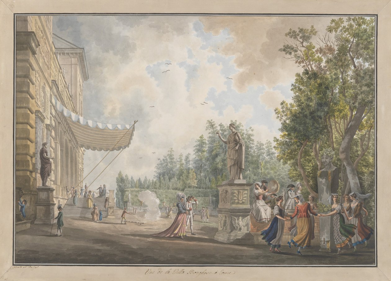 Villa Borghese, ca. 1780 von Giovanni Volpato, Louis Ducros