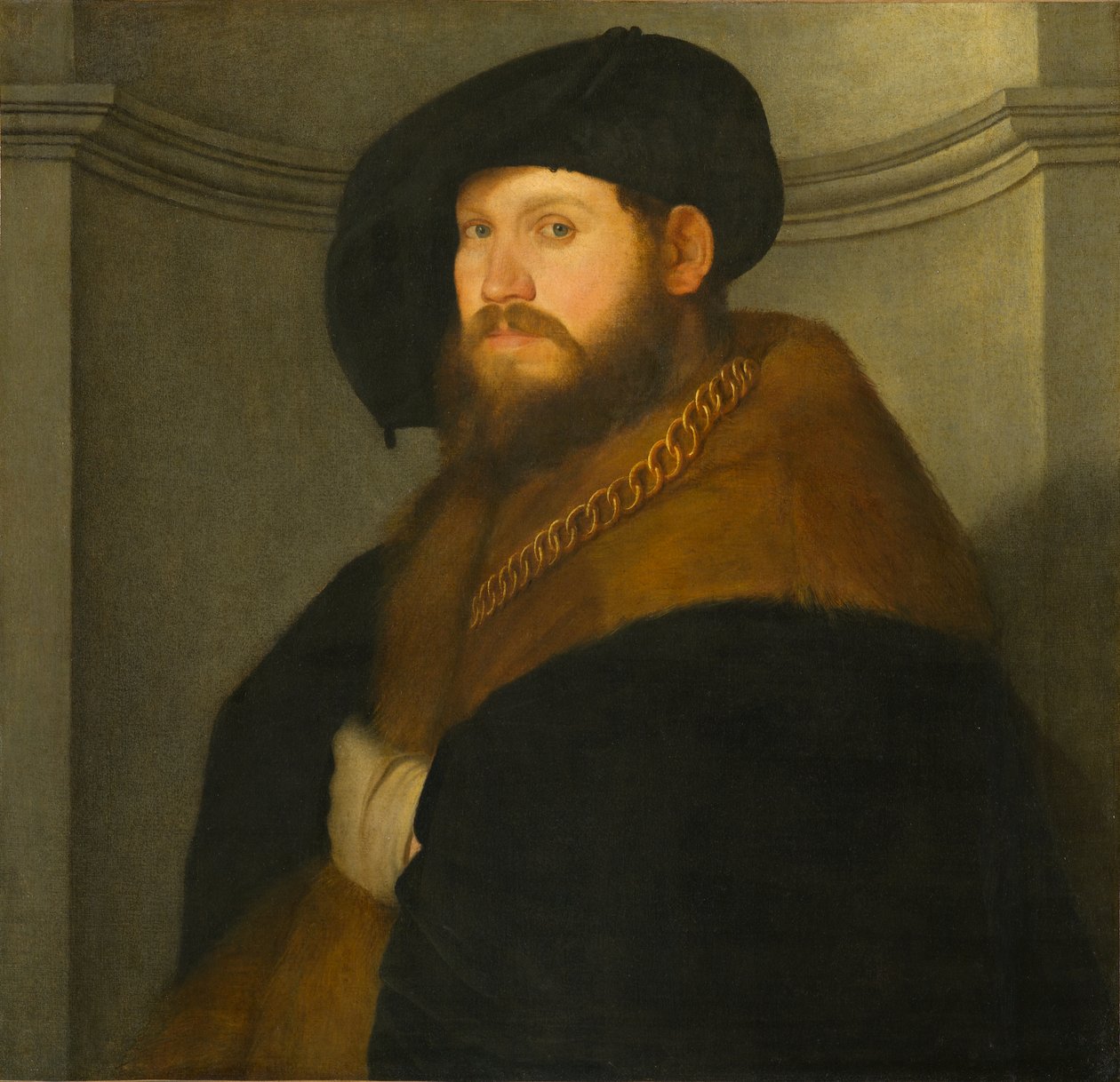 Porträt eines Herrn mit Goldkette von Giovanni de Busi Cariani
