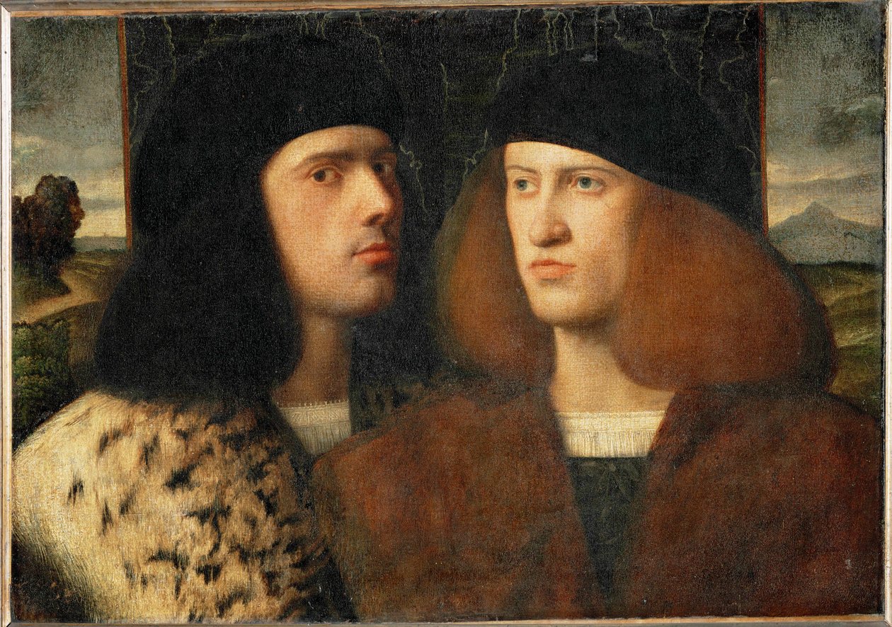 Zwei junge Männer, möglicherweise Giovanni und Gentile Bellini von Giovanni de Busi Cariani