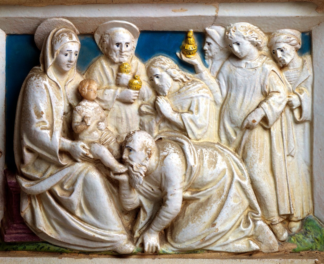 Anbetung der Heiligen Drei Könige (Detail) von Giovanni della Robbia