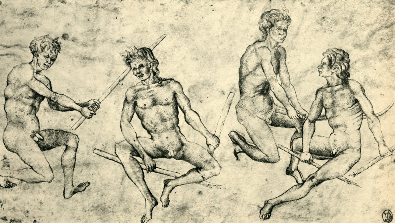 Vier nackte Männer, Mitte bis Ende 15. Jahrhundert, 1943 von Giovanni di Paolo