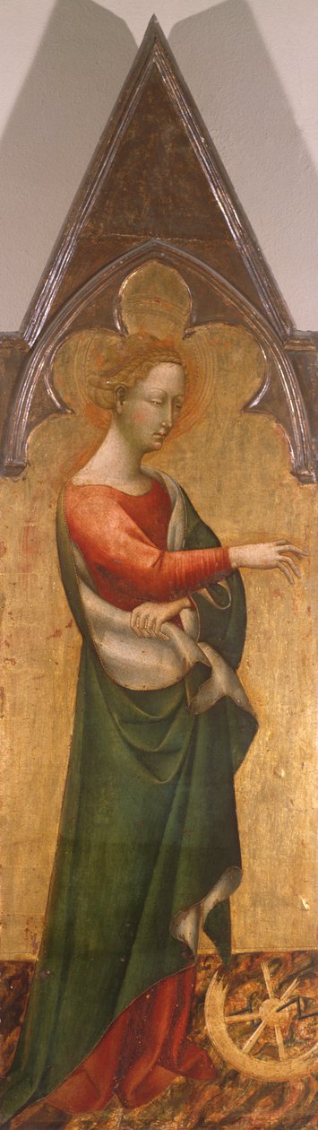 Polyptychon mit der Heiligen Katharina von Alexandrien, Detail von Giovanni di Paolo
