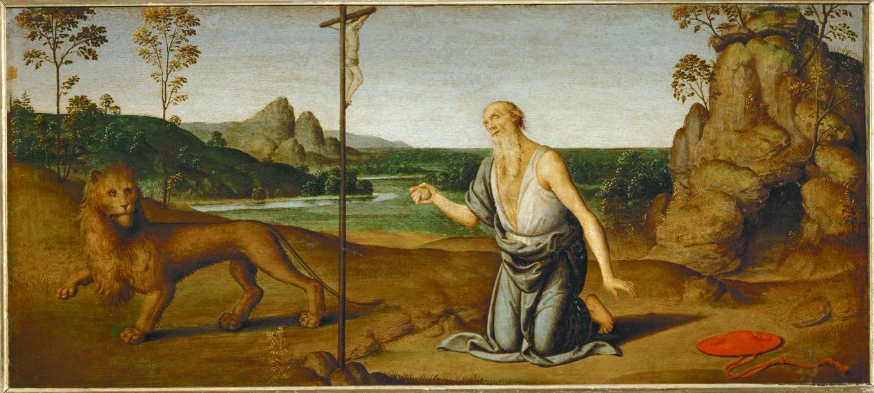 Der heilige Hieronymus in der Wüste von Giovanni di Pietro (c.1450 1529) (studio of)