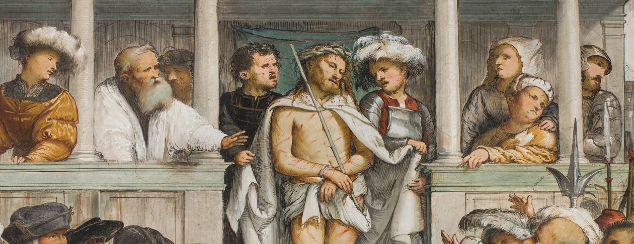 Zentrales Kirchenschiff, vierter südlicher Spann, Hecce Homo, Girolamo Romanino von Girolamo Romanino