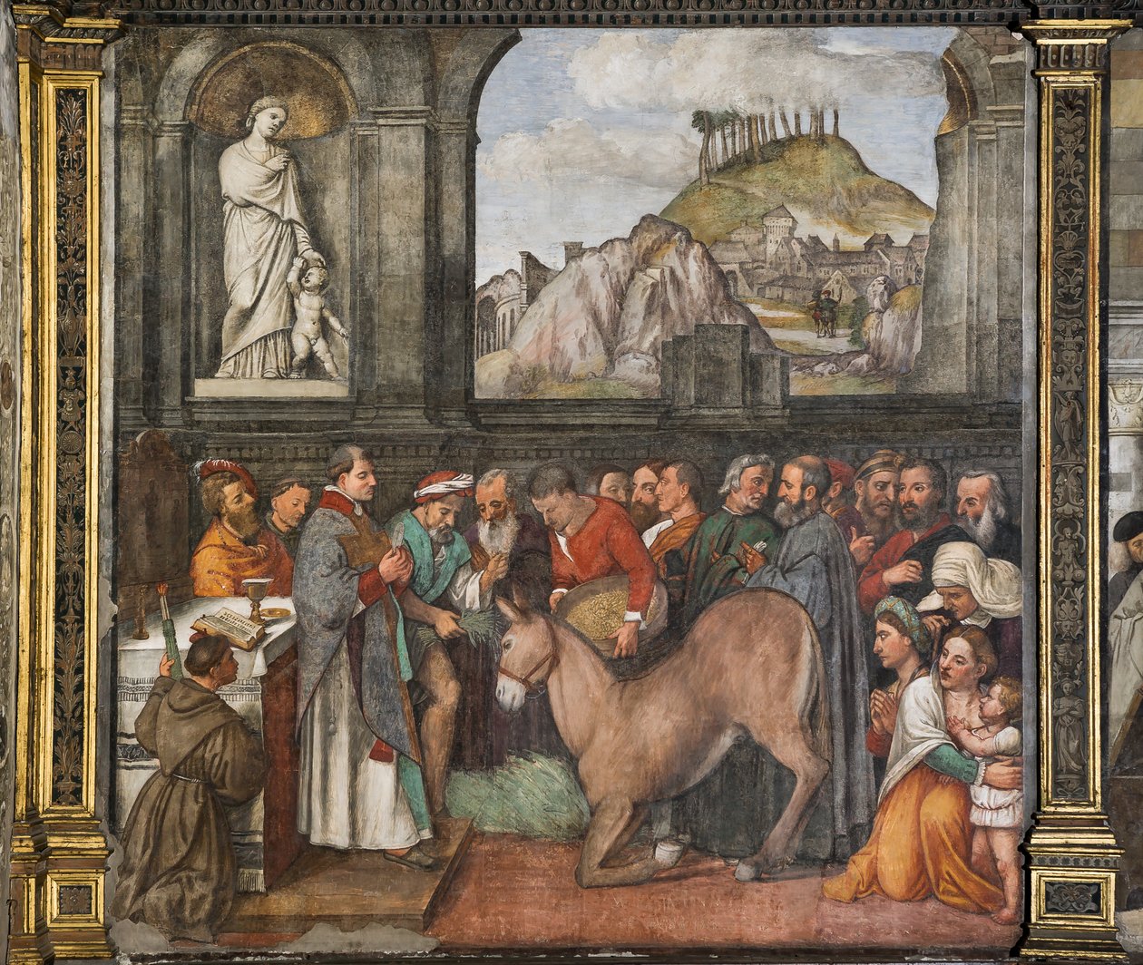 Das Wunder des Maultiers (Detail) von Girolamo Tessari