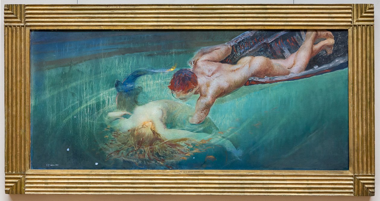 Meerjungfrau oder Grüner Abgrund, ca. 1900 von Giulio Aristide Sartorio