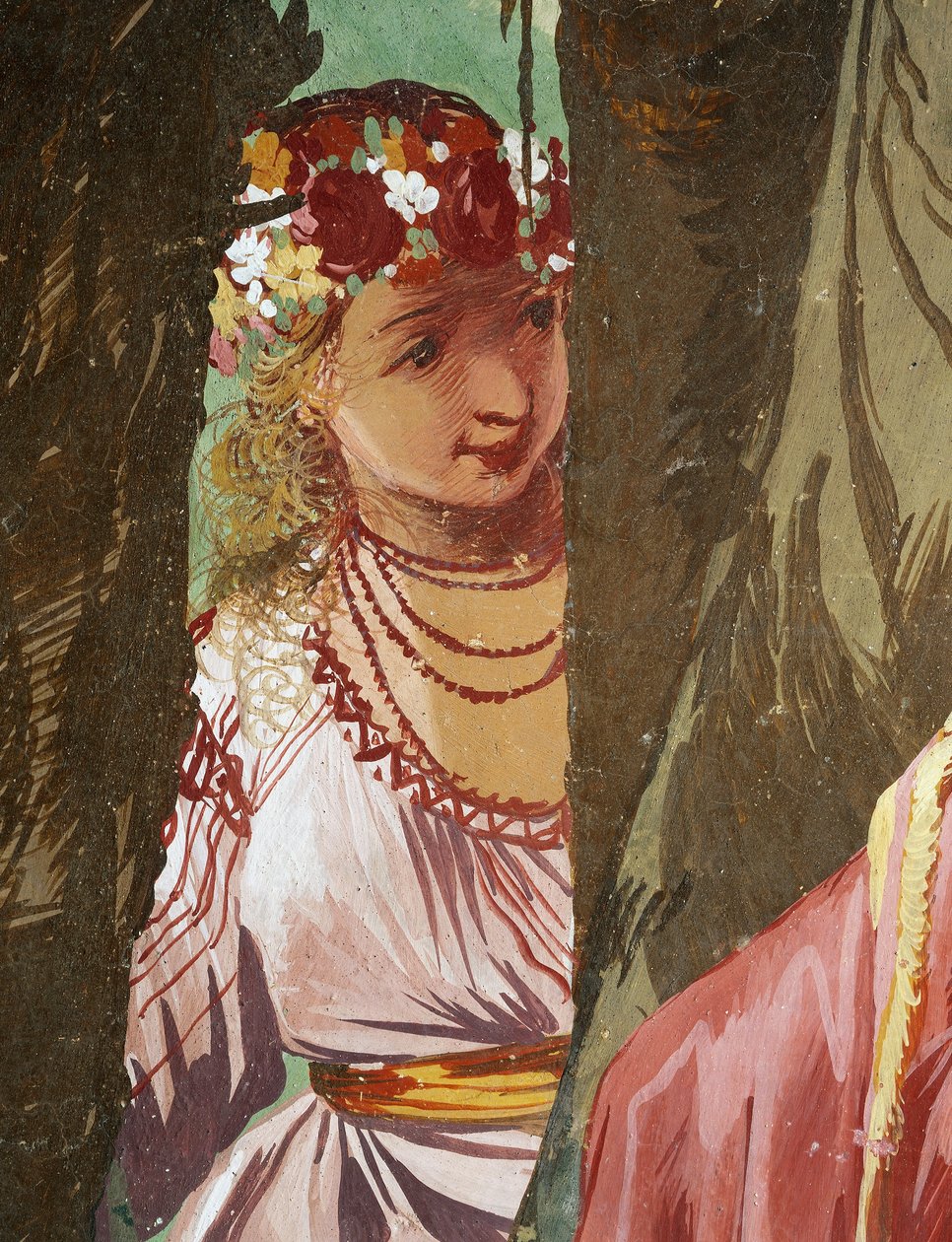 Nymphe Amaryllis als Siegerin des Kusswettbewerbs gekrönt von Giulio Carpioni