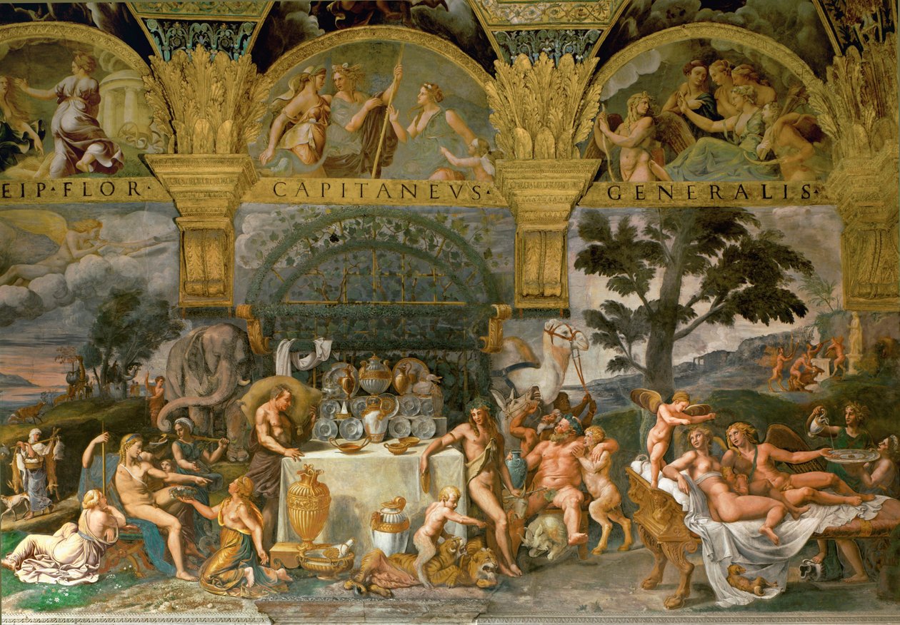Bacchanal, aus dem Saal von Amor und Psyche von Giulio Romano
