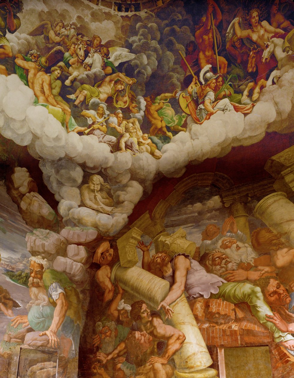Sala dei Giganti. Der Angriff der Riesen auf den Olymp von Giulio Romano