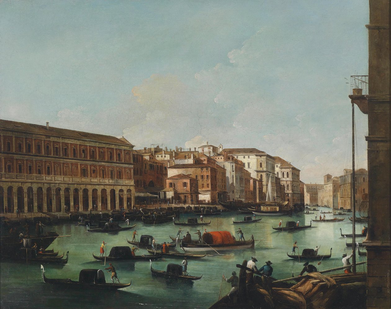 Venedig, Ansicht vom Canal Grande mit den Fabbriche Nuove von Rialto von Giuseppe Bernardino Bison
