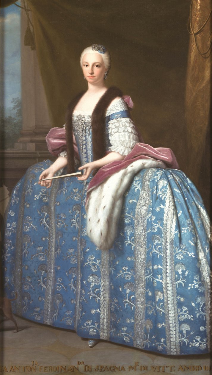 Porträt von Maria Antonia Ferdinanda von Spanien, Königin von Sardinien, Ehefrau von Viktor Amadeus III. von Giuseppe o Nicola Duprà