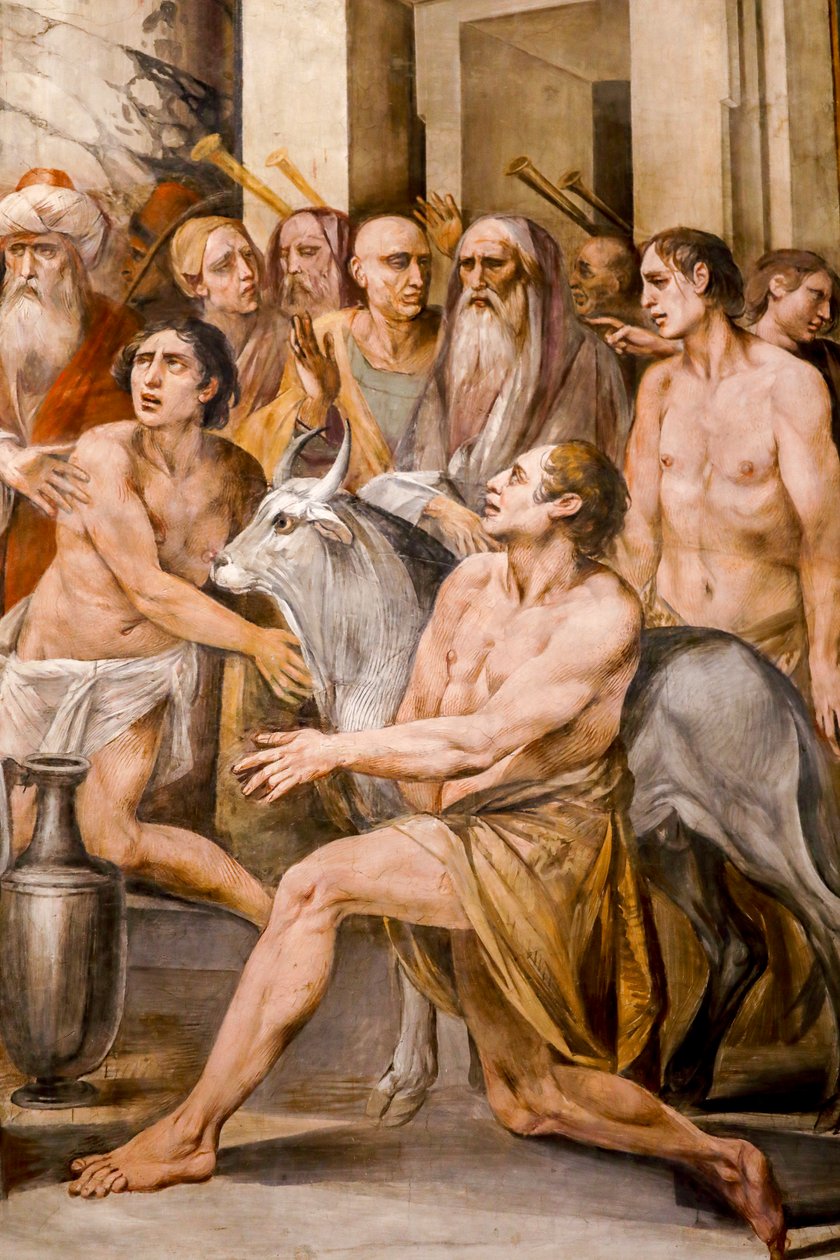 Numa Pompilius gründet den Kult der Vestalinnen (Detail) von Giuseppe Cesari