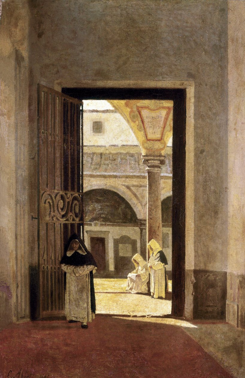 Eingangskorridor eines Dominikanerklosters von Giuseppe Abbati