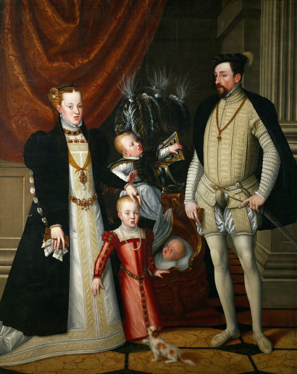 Heiliger Römischer Kaiser Maximilian II. von Österreich 1527-1576 und seine Frau Infantin Maria von Spanien von Giuseppe Arcimboldo