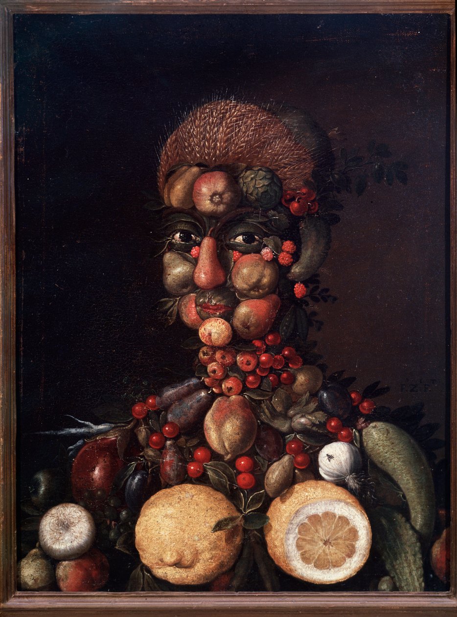 Menschliche Figur aus Früchten und Gemüse von Giuseppe Arcimboldo